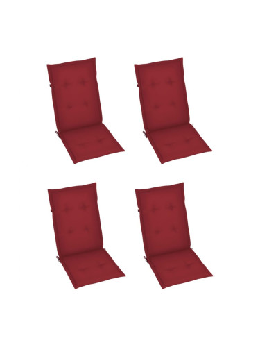 Sonata Възглавници за градински столове 4 бр виненочервени 120x50x4 см