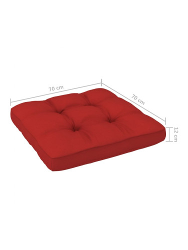 Sonata Възглавница за палетен диван, червена, 70x70x12 см