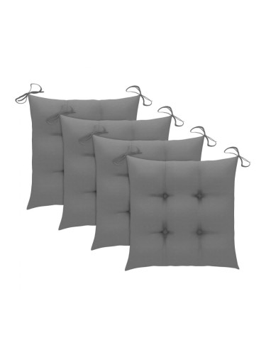 Sonata Възглавници за градински столове, 4 бр, сиви, 40x40x7 см, плат