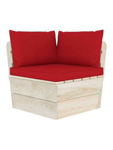 Sonata Палетни възглавници за диван, 3 бр, червени, текстил