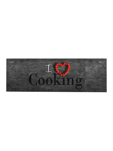 Sonata Кухненско килимче, перимо, надпис "Cooking", 60x300 см