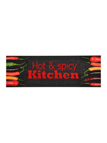 Sonata Кухненско килимче, перимо, надпис "Hot & Spicy", 60x300 см