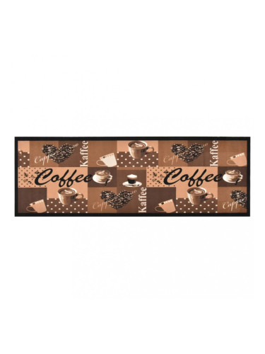 Sonata Кухненско килимче, перимо, кафяв принт кафе, 60x300 см