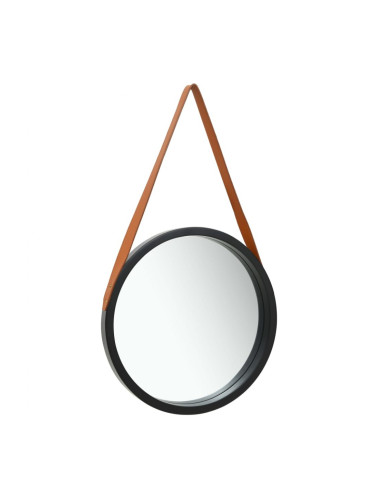 Sonata Стенно огледало с каишка, 50 см, черно