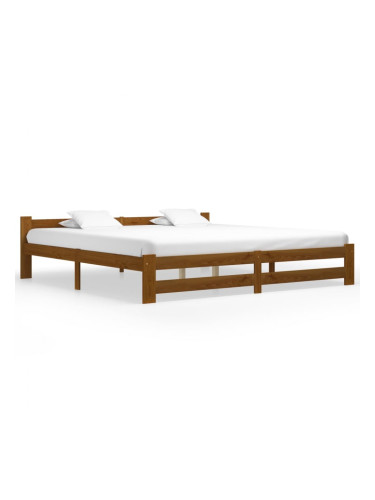Sonata Рамка за легло, меденокафява, бор масив, 200x200 см