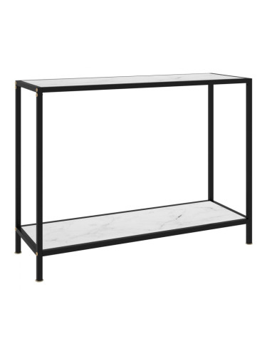 Sonata H Конзолна маса, бяла, 100x35x75 cм, закалено стъкло