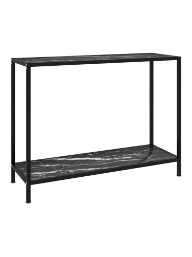 Sonata H Конзолна маса, черна, 100x35x75 cм, закалено стъкло