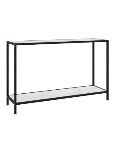 Sonata H Конзолна маса, бяла, 120x35x75 cм, закалено стъкло