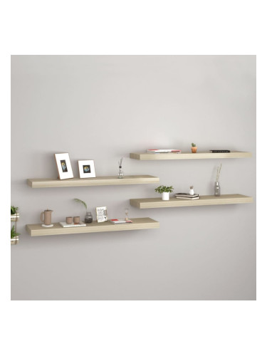 Sonata Окачени стенни рафтове, 4 бр, дъб, 90x23,5x3,8 см, МДФ