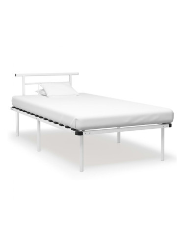 Sonata Рамка за легло, бяла, метал, 100x200 cм