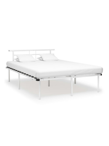 Sonata Рамка за легло, бяла, метал, 140x200 cм