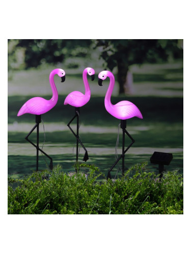 HI Соларни LED градински лампи Flamingo 3 бр