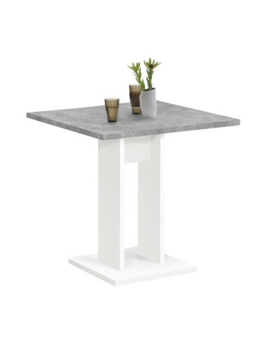FMD Трапезна маса, 70 см, бетоново сиво и бяло