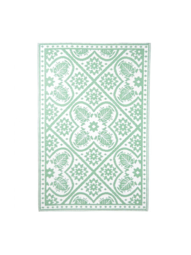 Esschert Design Килим за открито 182x122 см плочки зелено и бяло