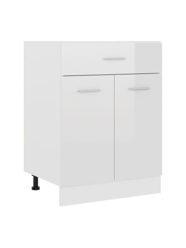 Sonata Долен шкаф с чекмедже, бял гланц, 60x46x81,5 см, ПДЧ