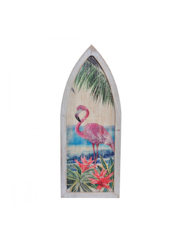 Декорация за стена DKD Home Decor Дървен Тропически Фламенко