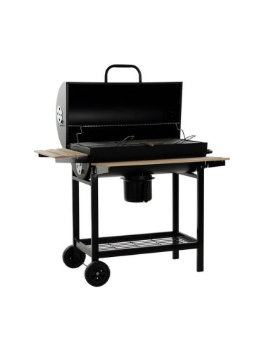 Барбекю на Въглища с Капак и Колелца DKD Home Decor Дървен Стомана