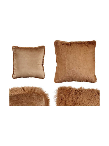 Възглавница С коса Кафяв Изкуствена Кожа (40 x 2 x 40 cm)