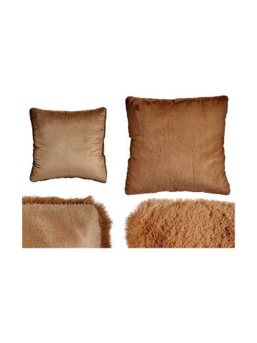 Възглавница С коса Кафяв Изкуствена Кожа (60 x 2 x 60 cm)