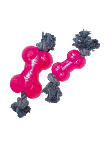 Dog teether Gloria TPR С въже Розов Размер М (14 cm)