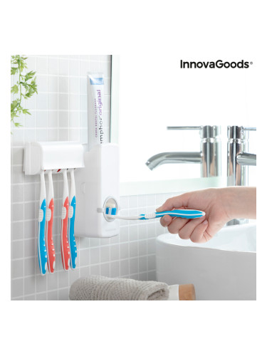 Диспенсър за Паста за Зъби с Поставка за Четка за Зъби Diseeth InnovaGoods