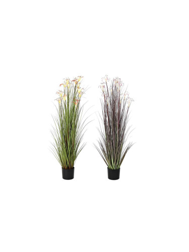 Декоративно Растение DKD Home Decor Метал Оранжев Бургундия PVC Лилии (45 x 45 x 140 cm) (2 броя)