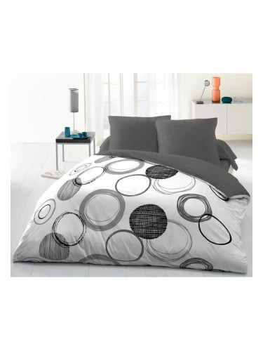 Комплект Чаршафи HOME LINGE PASSION Бял Кръгове Светло сив (220 x 240 cm)