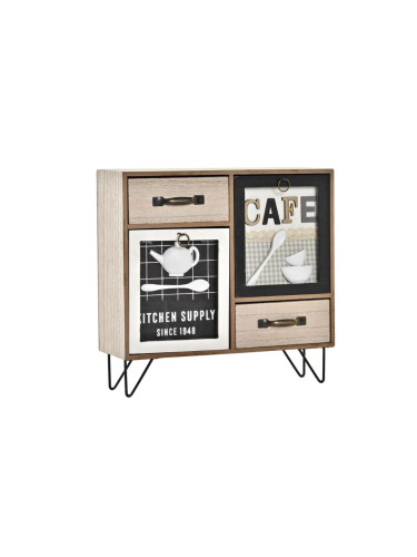 Многофункционален Органайзер DKD Home Decor Кухня Кристал Метал Дървен MDF Shabby Chic (30 x 10 x 29 cm)