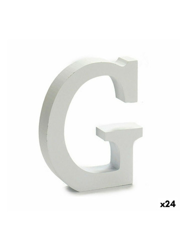 Писмо G Дървен Бял (2 x 16 x 14,5 cm) (24 броя)