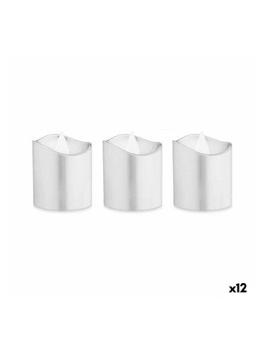 Комплект Свещи LED Сребрист 3,7 x 3,7 x 5 cm (12 броя)