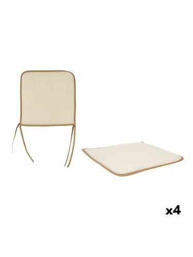 Възглавница за столове Слонова кост 38 x 2,5 x 38 cm (4 броя)