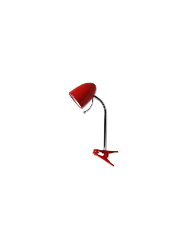 Aigostar -  Настолна лампа с щипка 1xE27/11W/230V червена/хром