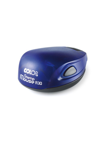 Colop Печат Stamp Mouse R 30, джобен, кръгъл, 30 mm, цвят индиго