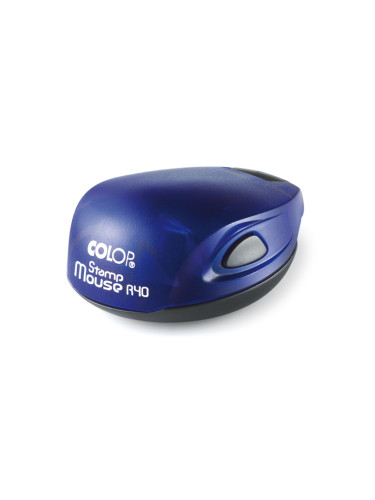 Colop Печат Stamp Mouse R 40, джобен, кръгъл, 40 mm, цвят индиго