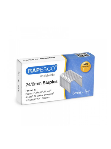 Rapesco Телчета за телбод, размер 24/6 mm, 1000 броя