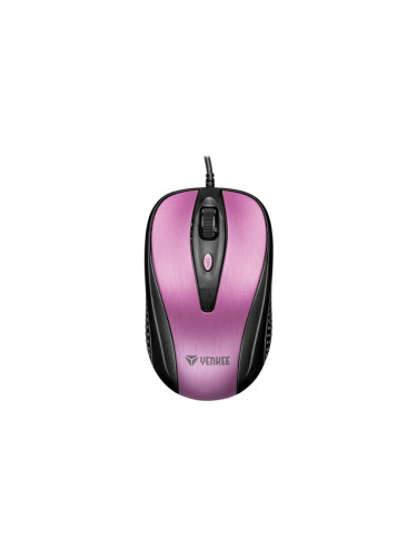 Yenkee Мишка 1025PK, оптична, USB, 2400 dpi, с кабел, розова