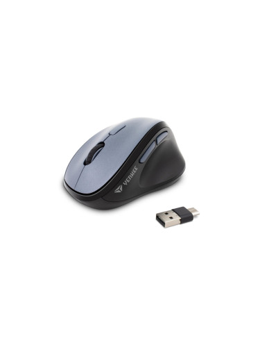 Yenkee Мишка YMS 5050, безжична, ергономична, USB, сива