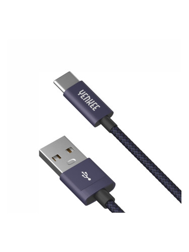 Yenkee Кабел 302 BE, USB-A Male към USB-C Male, 2 m, син