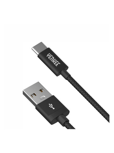 Yenkee Кабел 302 BK, USB-A Male към USB-C Male, 2 m, черен