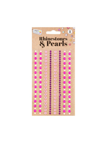 Grafix Камъчета и перли, 212 броя, розови