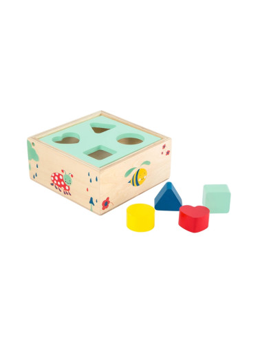 Small Foot Куб, с дървени форми и сортер, дървен, 4 части