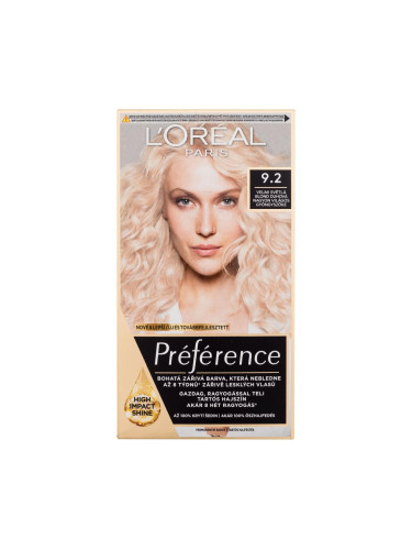 L'Oréal Paris Préférence Боя за коса за жени 60 ml Нюанс 9.2 увредена кутия