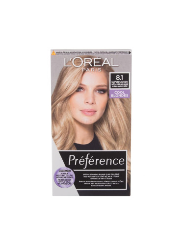 L'Oréal Paris Préférence Боя за коса за жени 60 ml Нюанс 8.1 Copenhaguen увредена кутия