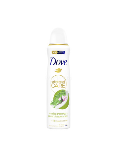 Dove Advanced Care Matcha Green Tea & Sakura Blossom 72h Антиперспирант за жени 150 ml