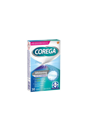 Corega Tabs Whitening Почистващи таблетки и разтвори Комплект
