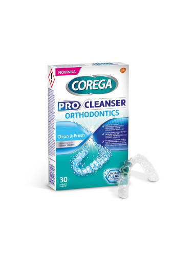 Corega Pro Cleanser Orthodontic Tabs Почистващи таблетки и разтвори Комплект