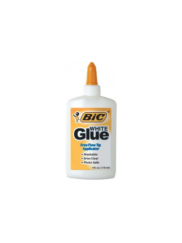 Течно лепило Bic White Glue, бяло, с апликатор, 118мл., бяло