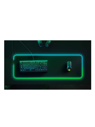 Подложка за мишка SteelSeries QcK Prism Cloth XL, със RGB подсветка, 900 mm x 300 mm x 4 mm, черна