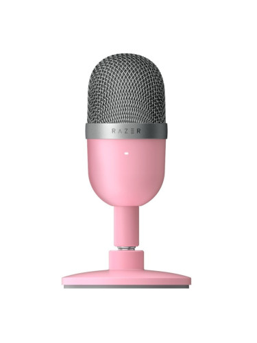 Микрофон Razer Seiren Mini (RZ19-03450200-R3M1), USB, със стойка, 20Нz~20kНz, розов
