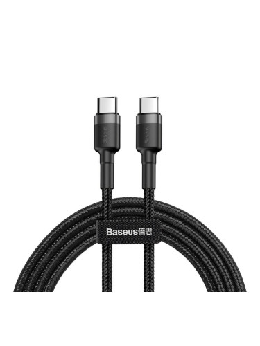 Кабел Baseus Cafule USB-C to USB-C Cable (CATKLF-GG1), от USB C(м) към USB C(м), 1m, 60W, черен